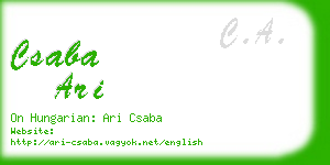 csaba ari business card